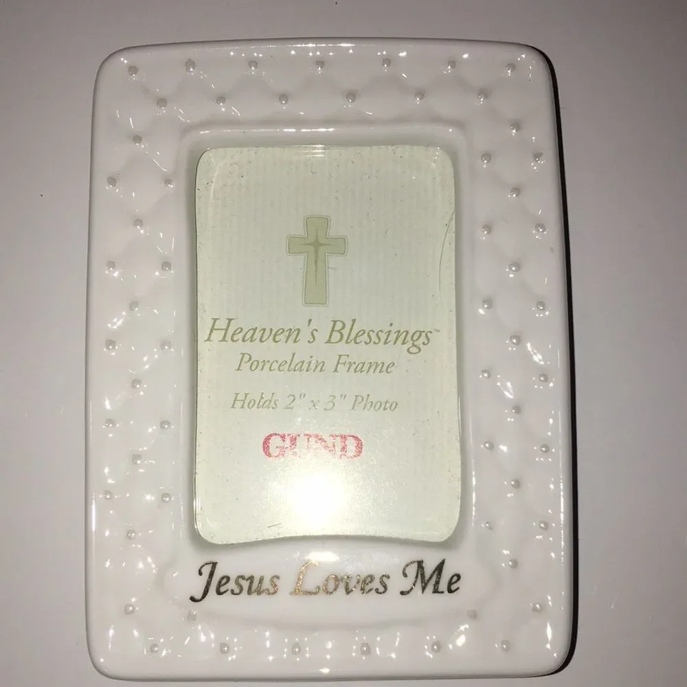 Jesus Loves Me Porcelain Photo Frame (2